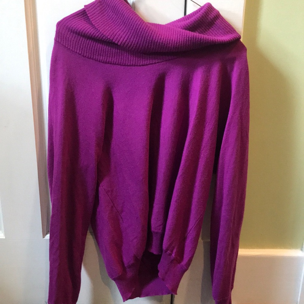 purple turtle neck